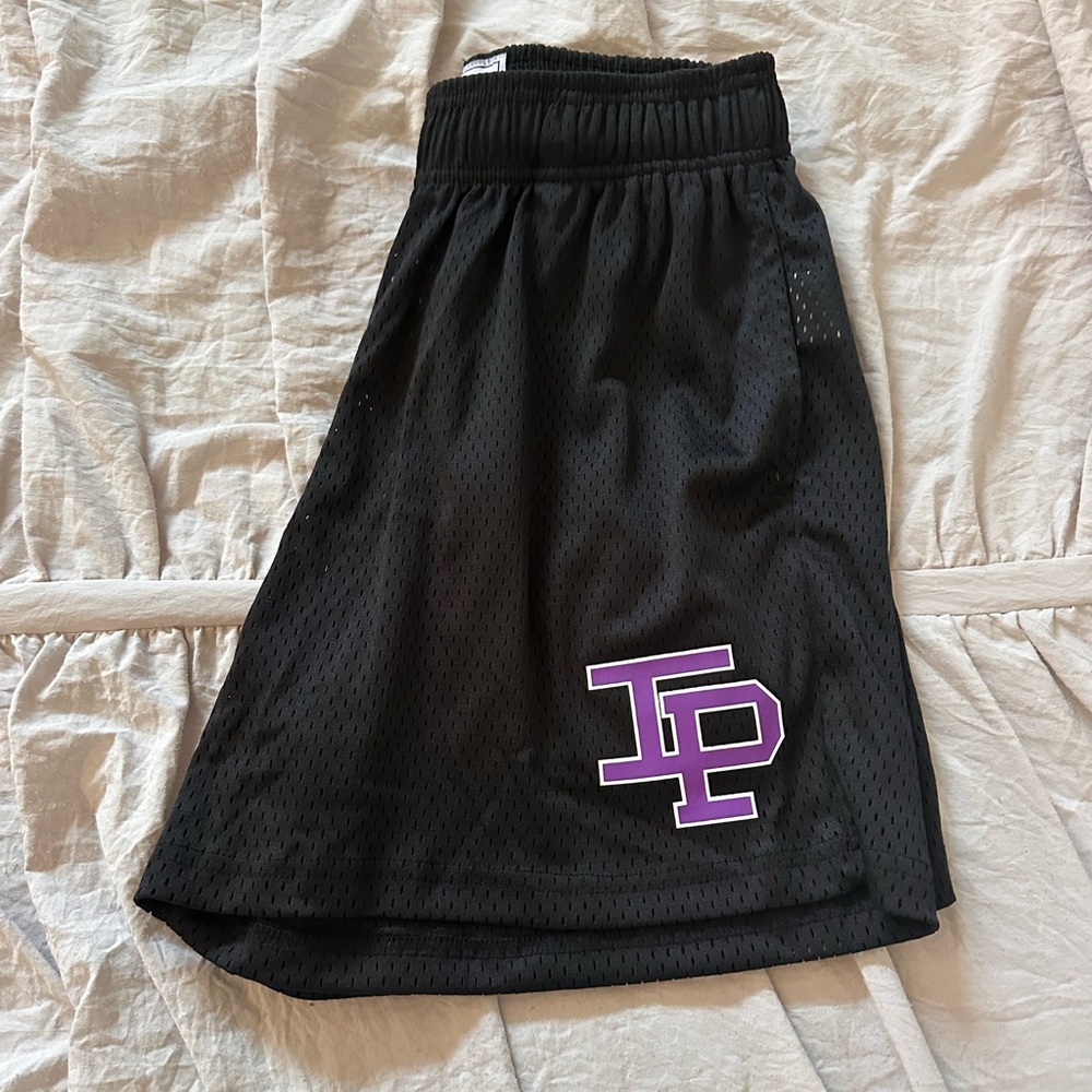 Inaka Power Black Athletic Shorts with Purple Logo